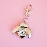 Ladybug Watch Keychain- Silver