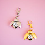 Ladybug Watch Keychain- Silver