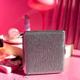 Rhinestone Cig Case- Silver