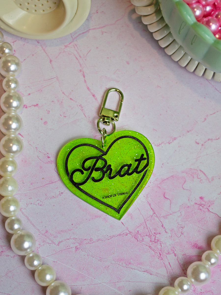 Brat Keychain- Green