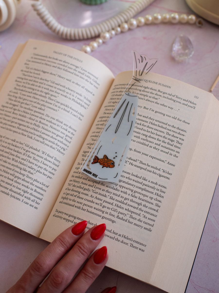 Die Cut Bookmark - Goldfish in a Bag