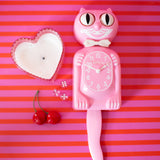 Pink Satin Kitty-Cat Klock