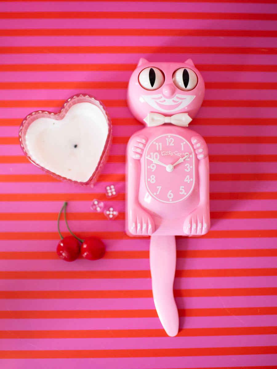 Pink Satin Kitty-Cat Klock