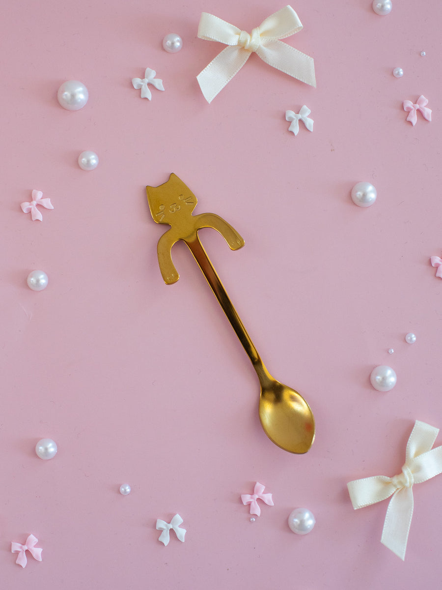 Cat Teaspoon - Gold