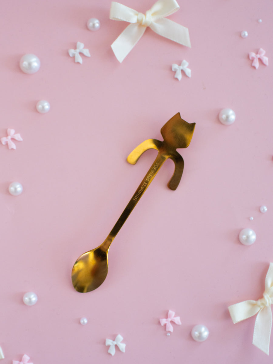 Cat Teaspoon - Gold