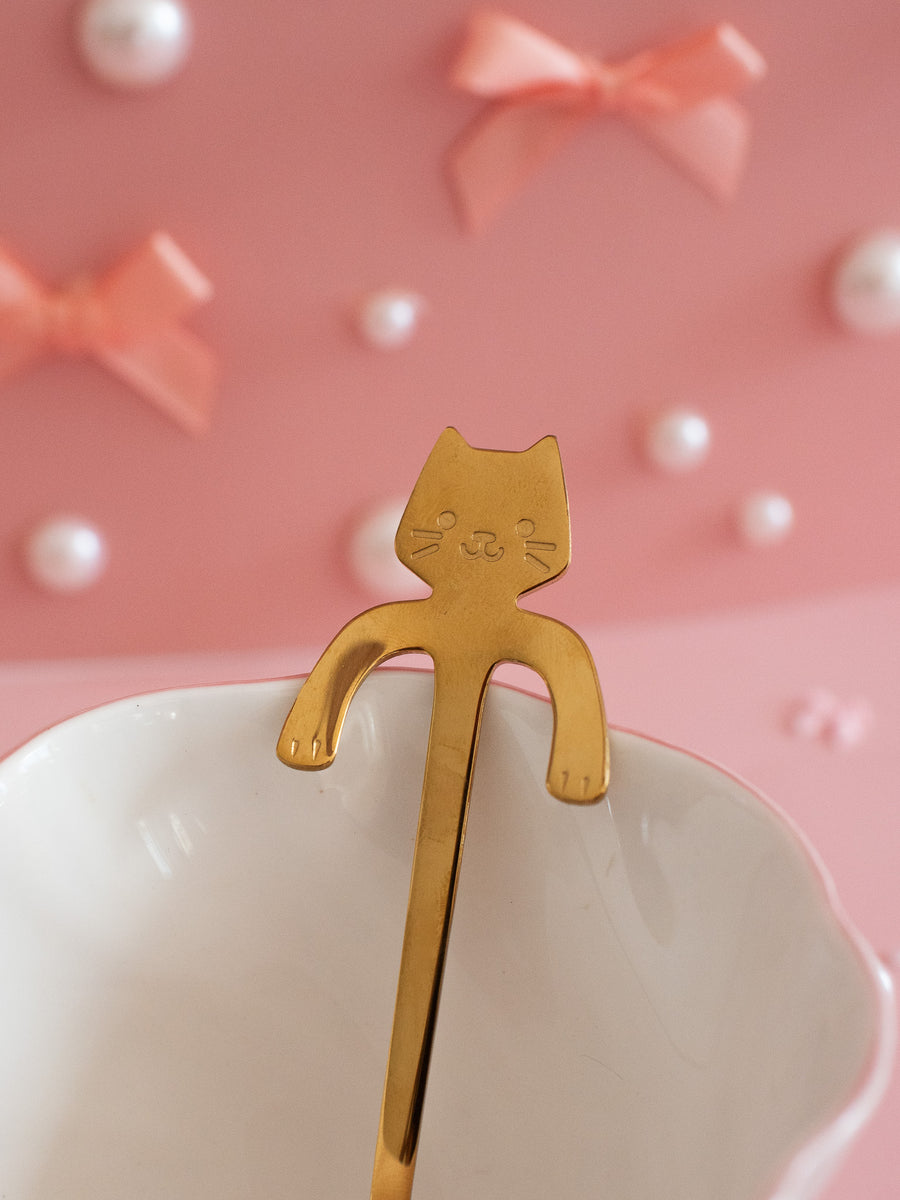 Cat Teaspoon - Gold