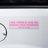 Honor Roll Cat Bumper Magnet- Pink