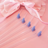 Reusable Glass Charm Straw- Blue Bow