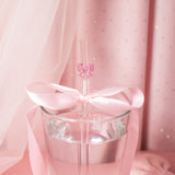 Reusable Glass Charm Straw- Pink Bow