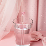 Reusable Glass Charm Straw- Pink Bow