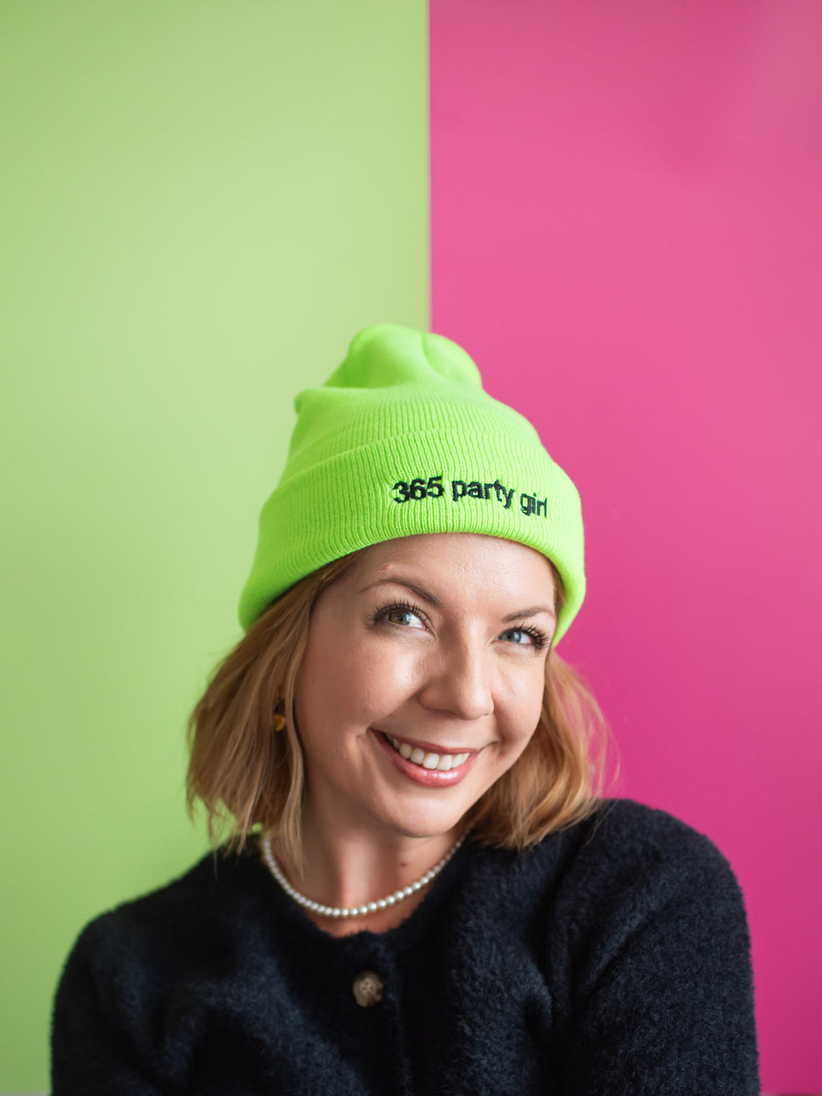 365 Party Girl Embroidered Beanie