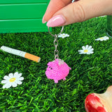 Pig Beaded Keychain