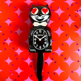 Classic Black Kit-Cat Klock - Heart Eyes