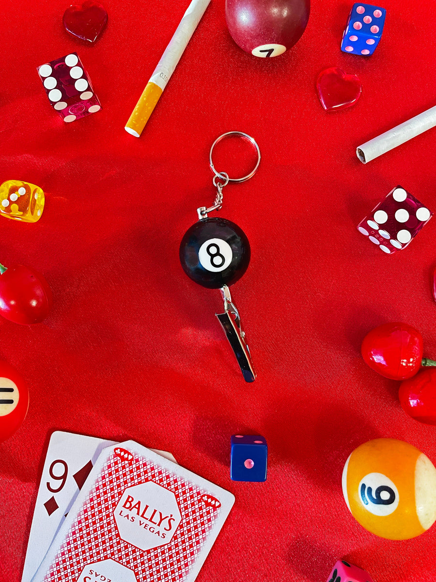 Pool Ball Clip Keychain