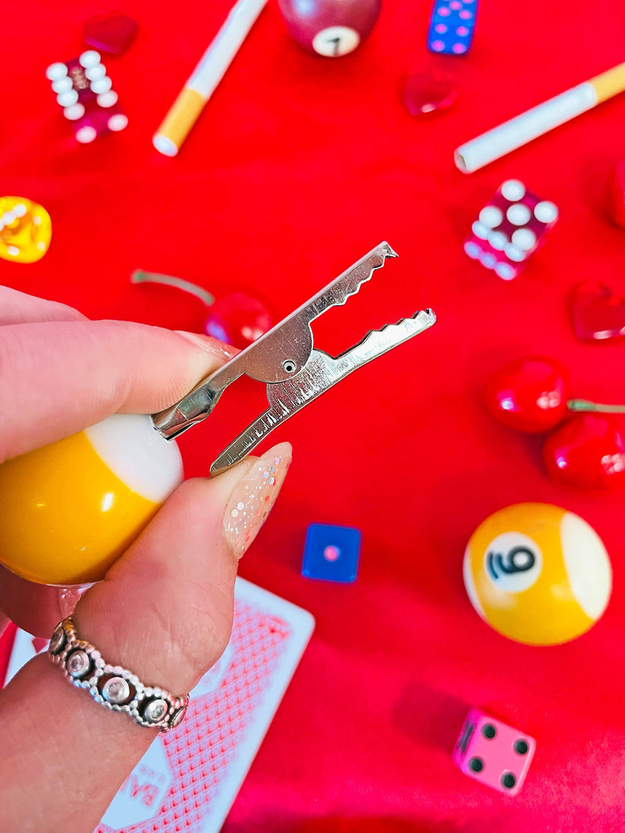 Pool Ball Clip Keychain