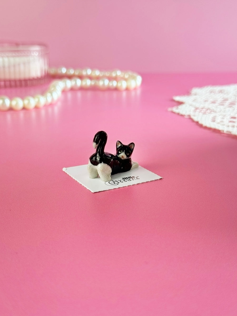 Tuxedo Kitten Mini Porcelain Figurine