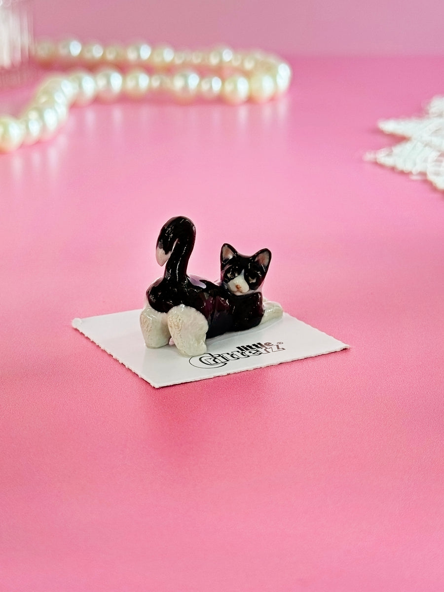 Tuxedo Kitten Mini Porcelain Figurine