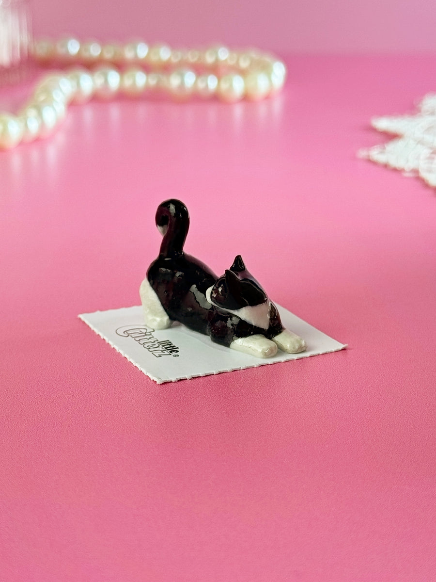 Tuxedo Kitten Mini Porcelain Figurine