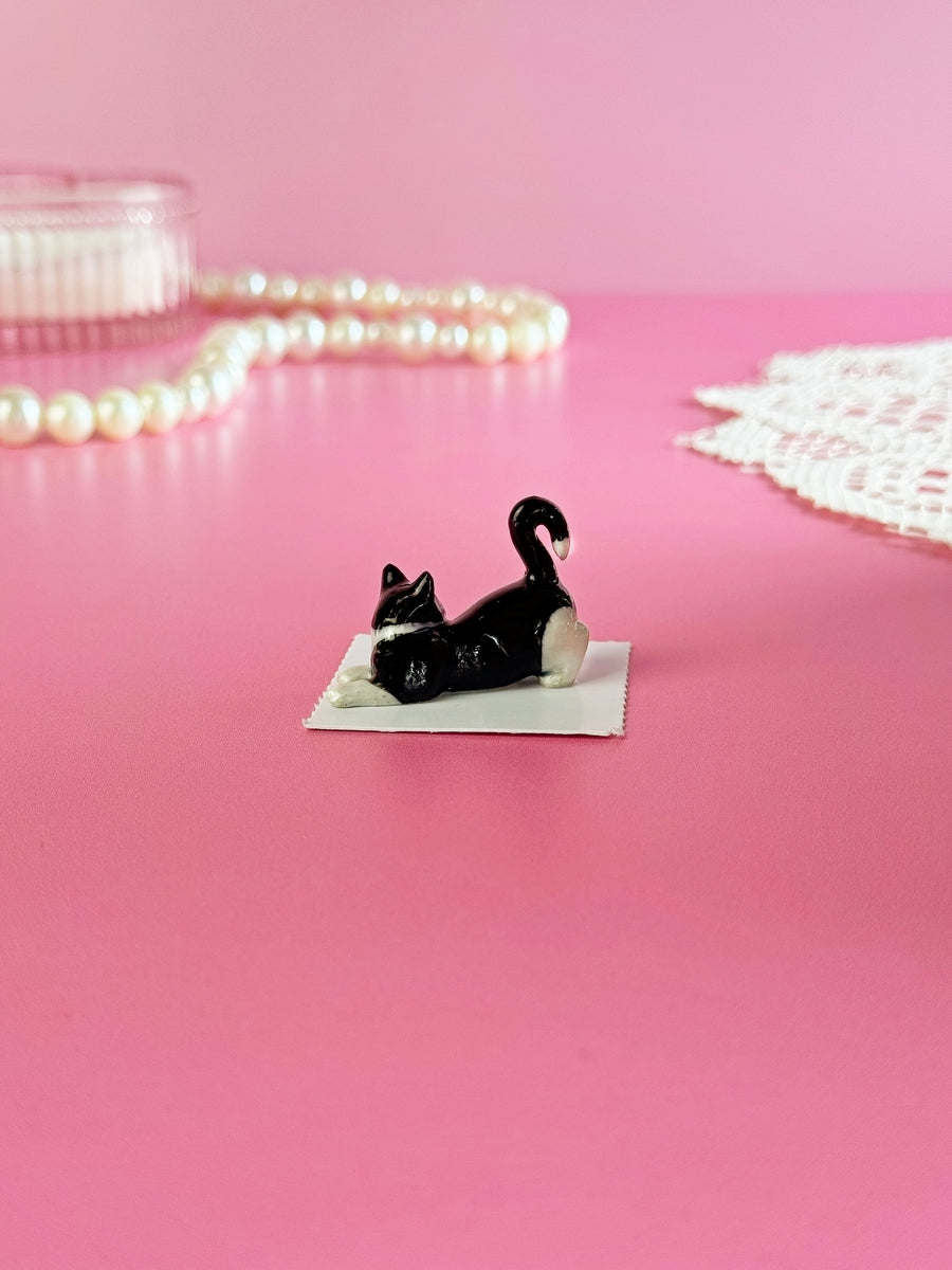 Tuxedo Kitten Mini Porcelain Figurine