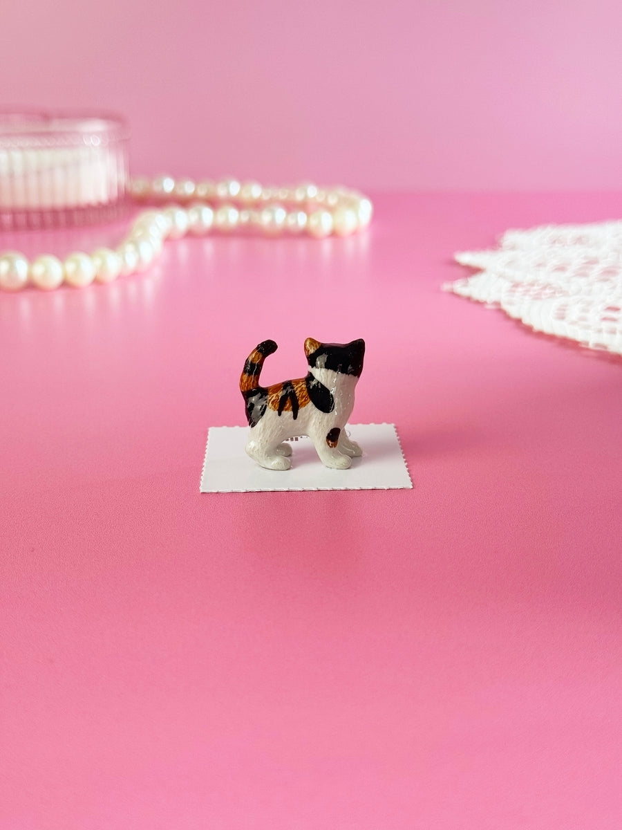 Calico Kitten Mini Porcelain Figurine