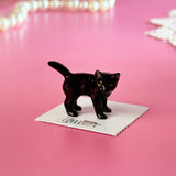 Black Kitten Mini Porcelain Figurine