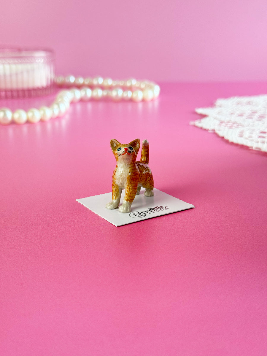 Orange Kitten Mini Porcelain Figurine