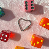 Screw Lock Heart Carabiner- Silver