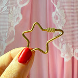 Screw Lock Star Carabiner- Gold
