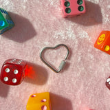 Screw Lock Heart Carabiner- Silver