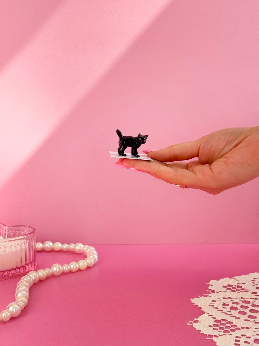 Black Kitten Mini Porcelain Figurine