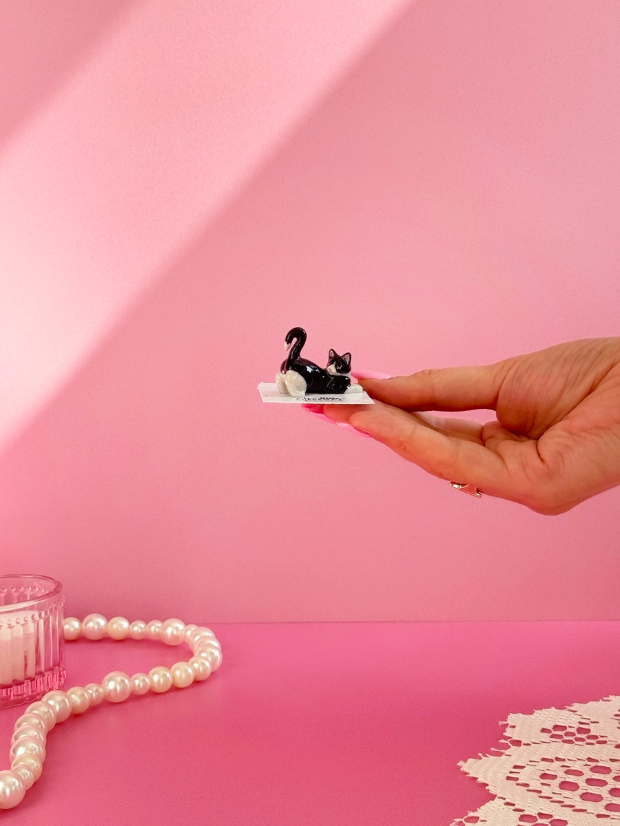 Tuxedo Kitten Mini Porcelain Figurine