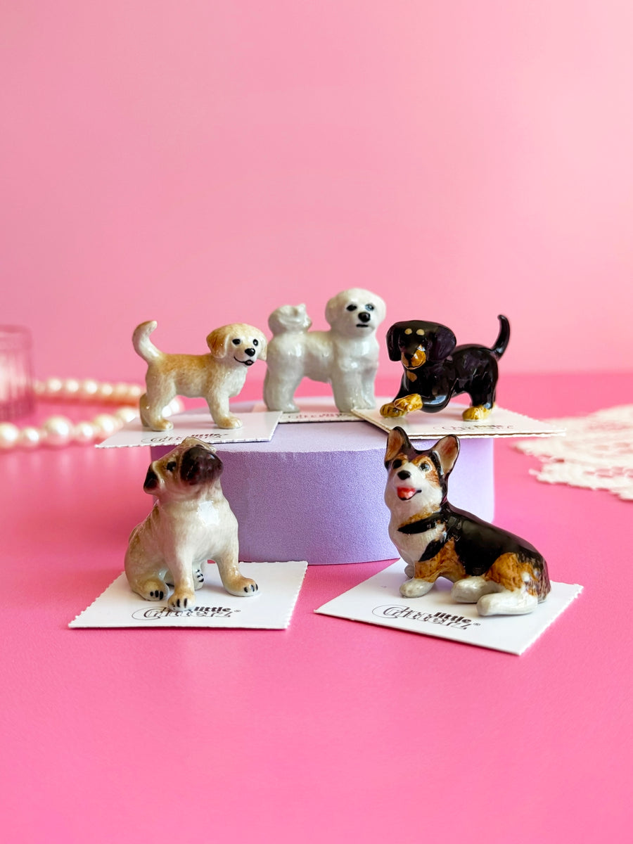 Golden Retriever Mini Porcelain Figurine