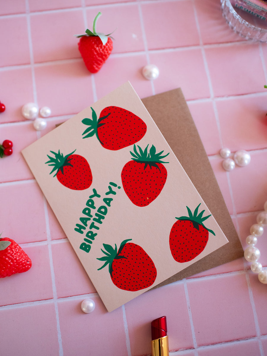 Strawberry Birthday Card