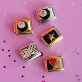 8 Ball Italian Charm- Gold