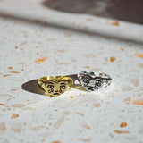 Gold Crying Heart Ring